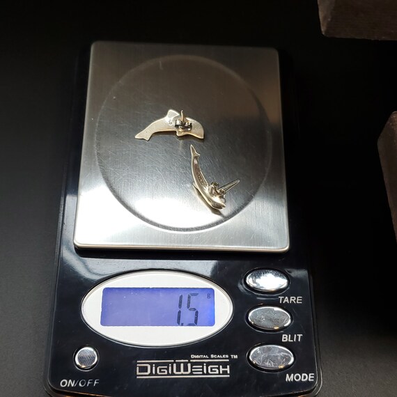 Sterling Silver Cute Simple Dolphin Stud Earrings - image 6