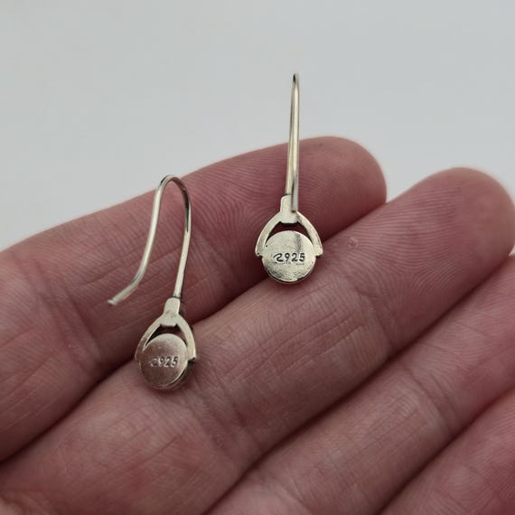 Sterling Silver Unique Crystal Dangle Earrings A4… - image 3