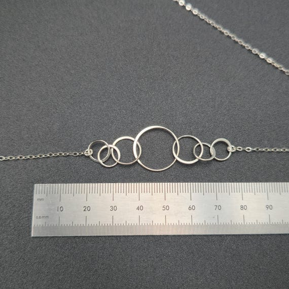 20 Inch Sterling Silver Interlocking Circles Chai… - image 5