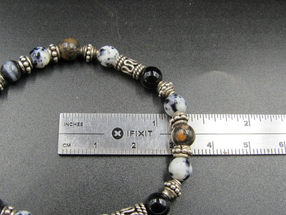 7" Sterling Silver Cool Pattern Two Different Sto… - image 4