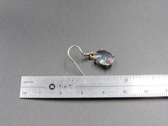 Sterling Silver Rustic Rainbow Quartz Gem Earring… - image 4