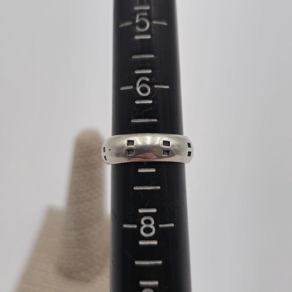 Size 7 Sterling Silver Odd Square Shape Pattern S… - image 5