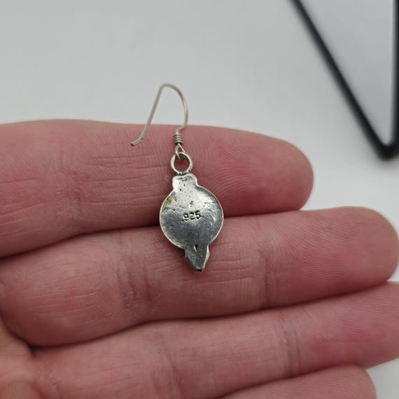 Sterling Silver Rustic Style Cute Opal Dangle Ear… - image 3