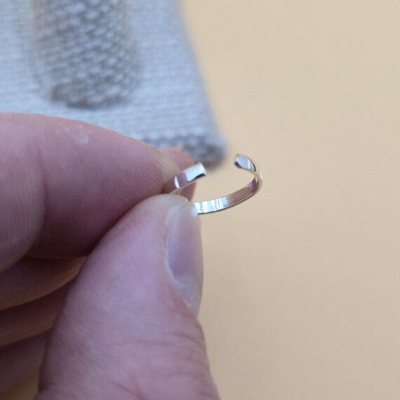 Size 1 Sterling Silver Tiny Simple Pattern Baby B… - image 4