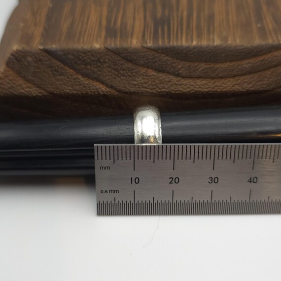 Size 6.75 Sterling Silver Worn Solid Plain Ring A… - image 6