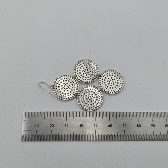 Sterling Silver Large Pattern Crystal Earrings A4… - image 6