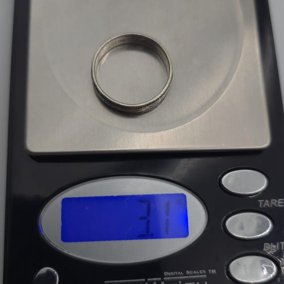 Size 10 Sterling Silver Scrolled Pattern Ring A16… - image 7