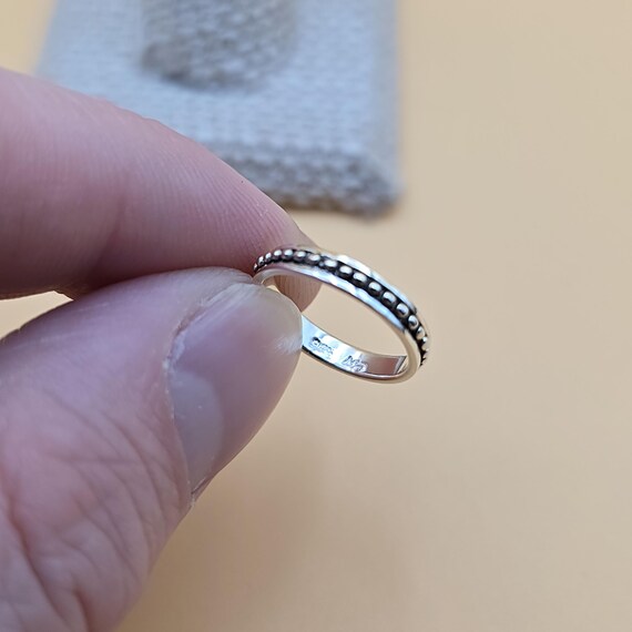 Size 2.75 Sterling Silver Small Dot Pattern Band … - image 4