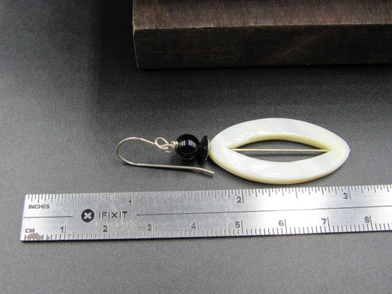 Sterling Silver Unique Shape Shell Dangle Earring… - image 4