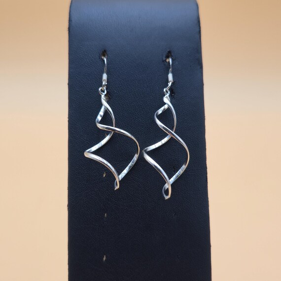 Sterling Silver Cute Pattern Simple Dangle Earrin… - image 1
