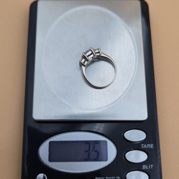 Size 8 Sterling Silver Triple Rectangle Cubic Zir… - image 8