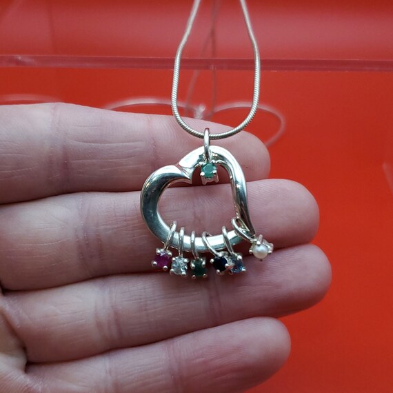 24 Inch 925 Sterling Silver Emerald Ruby Topaz Pe… - image 1