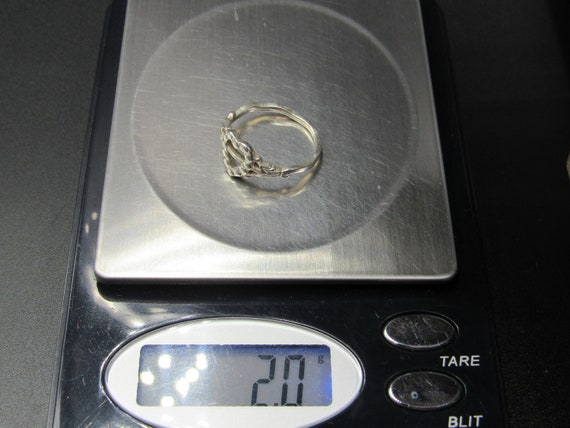 Size 7 Sterling Silver Unique Dot Pattern Heart L… - image 7