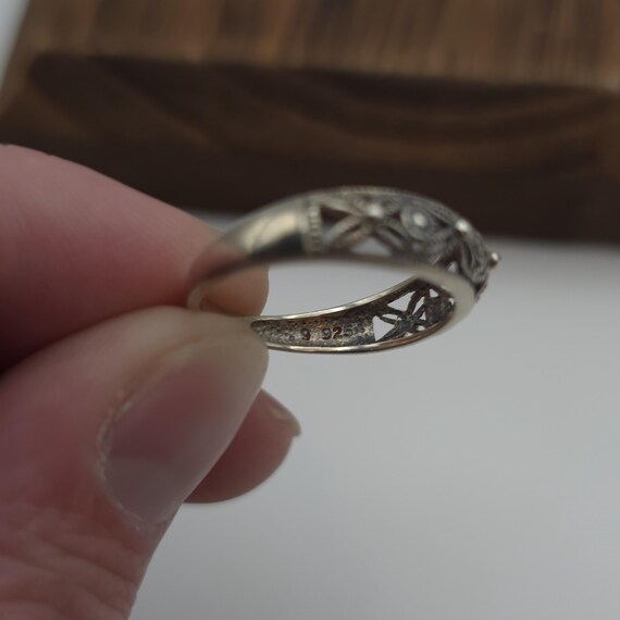 Size 9 Sterling Silver Cool Orb Pattern Filigree … - image 4
