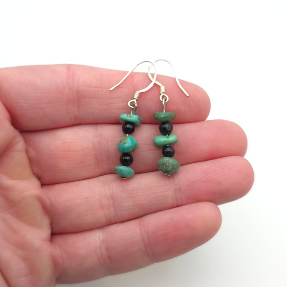 925 Sterling Silver Turquoise Stone Simple Earring