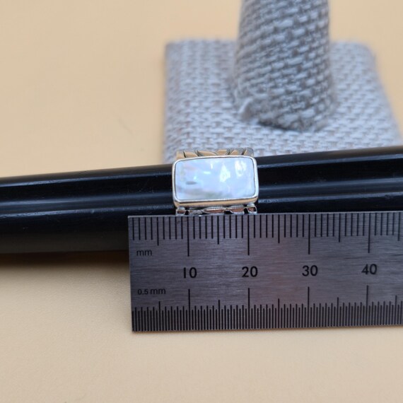 Size 5.75 Sterling Silver Rectangle Shell Petite … - image 8