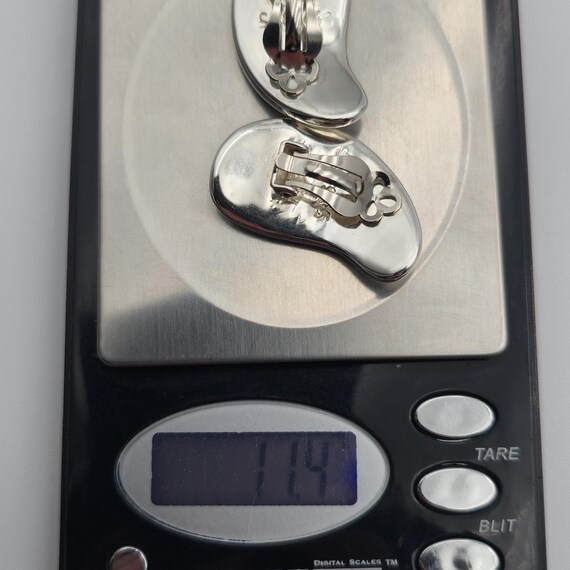 Sterling Silver Simple Shape Bright Hefty Clip On… - image 5