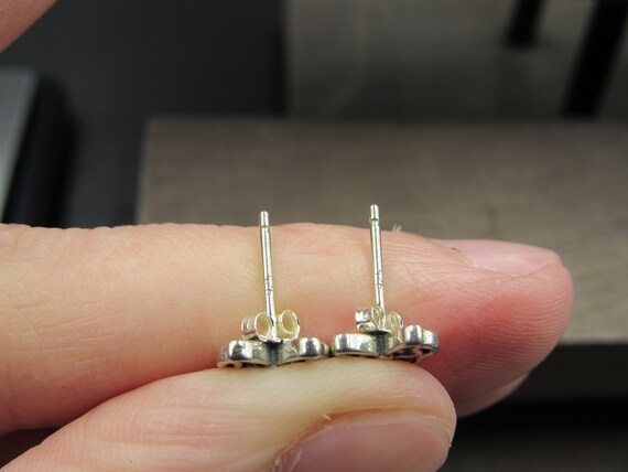 Sterling Silver Red Ruby Bow Face Stud Earrings V… - image 4