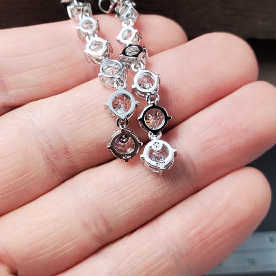 Sterling Silver String Of Bright Cubic Zirconia D… - image 5