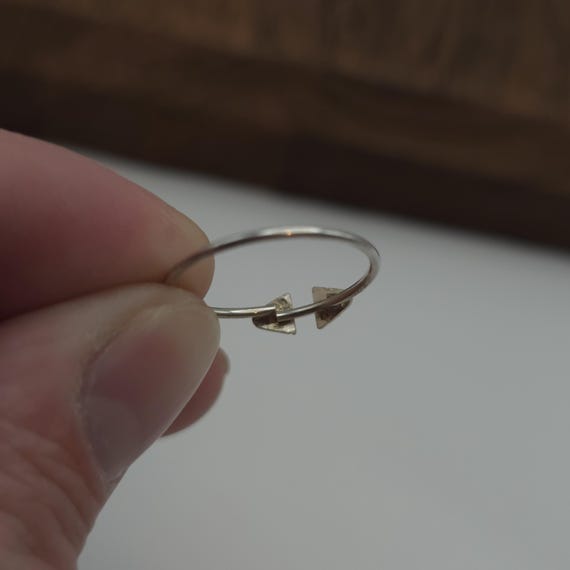 Size 7 Sterling Silver Rustic Double Triangle Rin… - image 3