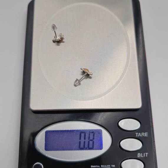 Sterling Silver Tiny Two Tone Textured Turtle Stu… - image 5