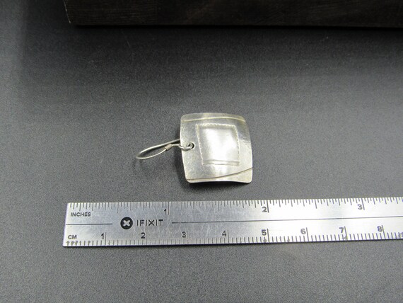 Sterling Silver Simple Square Dangle Earrings - image 4