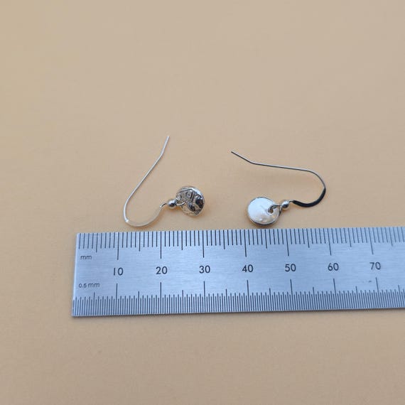 Sterling Silver Small Cute Pattern Dangle Earring… - image 4