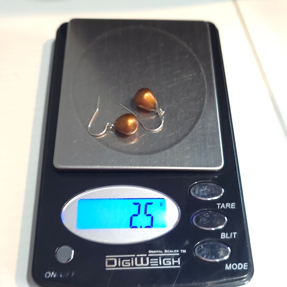 Sterling Silver Genuine Brown Pearl Earrings A467 View 4