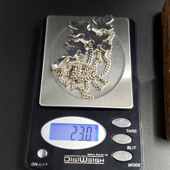 24 Inch Sterling Silver Large Unique Shape Pendan… - image 6