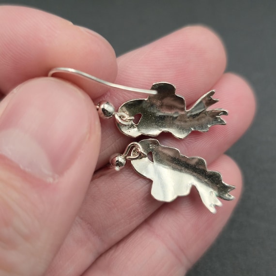 Sterling Silver Holiday Candy Cane Dangle Earring… - image 3