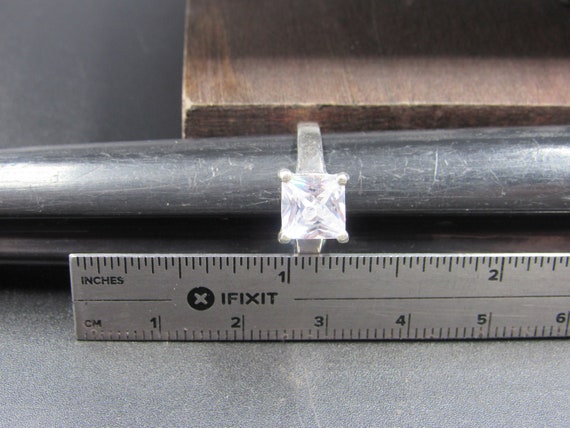 Size 7 Sterling Silver Square Simple Cubic Zircon… - image 7