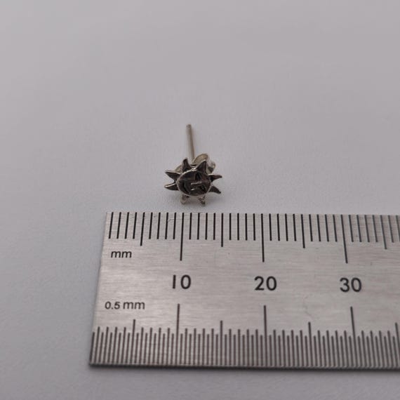 Sterling Silver Tiny Small Smiling Sun Stud Earri… - image 4