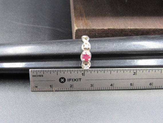 Size 7 Sterling Silver Rustic Rough Ruby And CZ G… - image 8