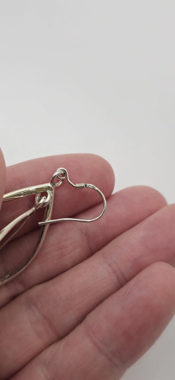 Sterling Silver Double Loop Style Large Earrings … - image 3