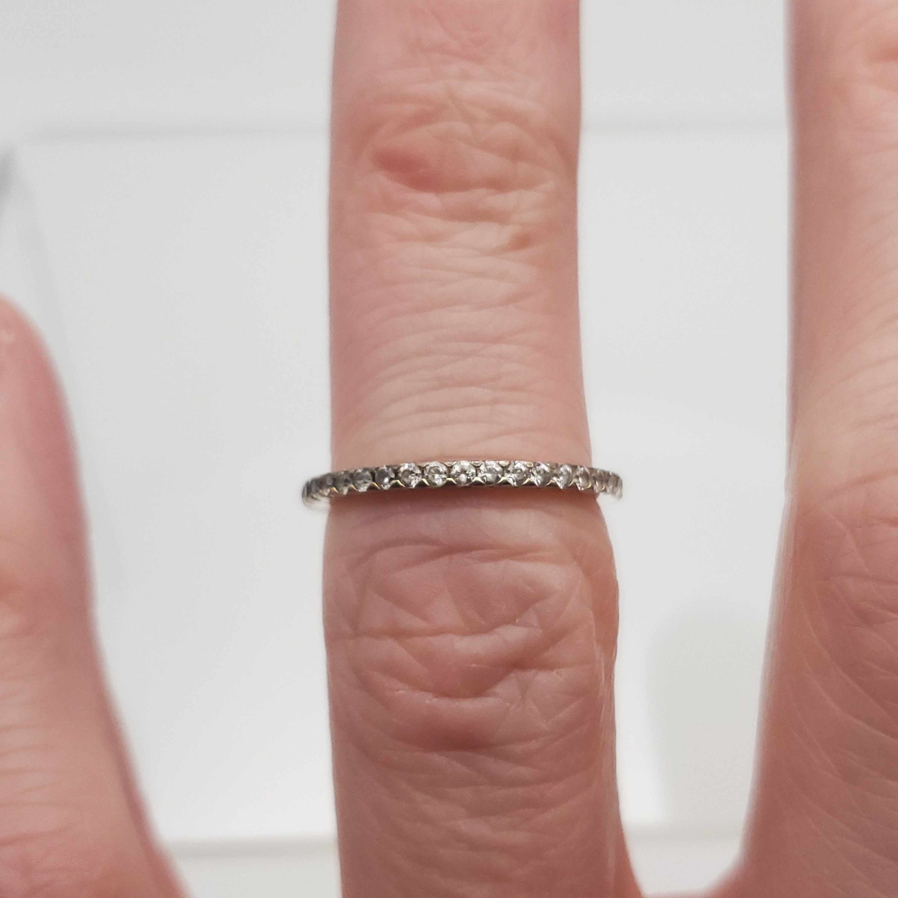 Size 5 925 Sterling Silver Thin Cute Cubic Zirconia Ring - Etsy