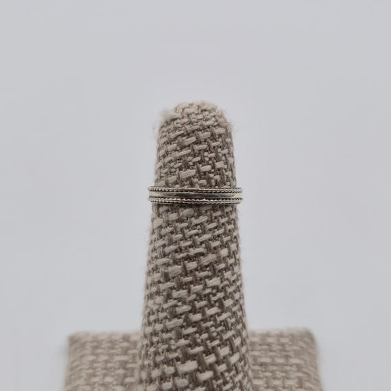 Size 3.5 Sterling Silver Rustic Pattern Toe Band … - image 1