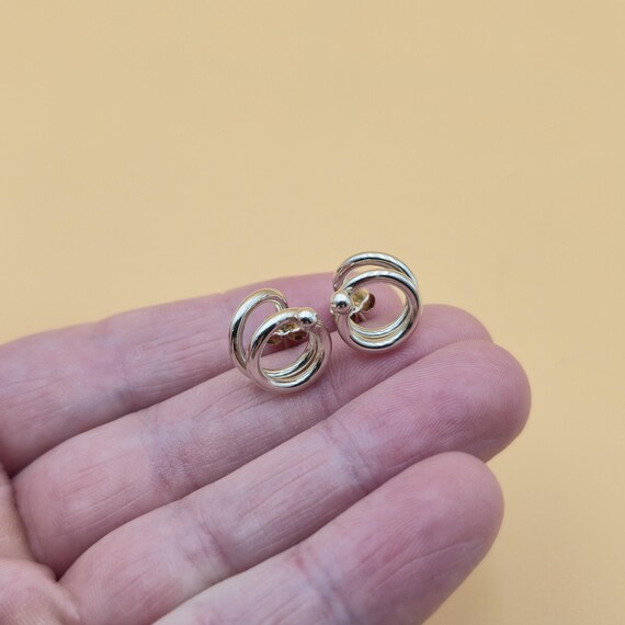 Sterling Silver Corkscrew Design Dangle Earrings … - image 3