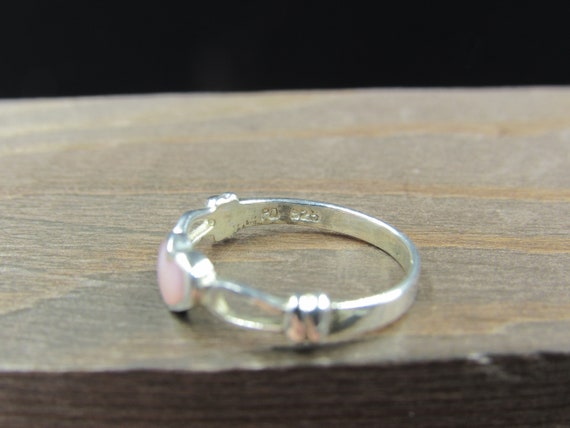 Size 4 Sterling Silver Petite Love Heart Pink She… - image 4