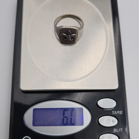 Size 8.75 Sterling Silver Solid Boy Scout Ring A2… - image 8