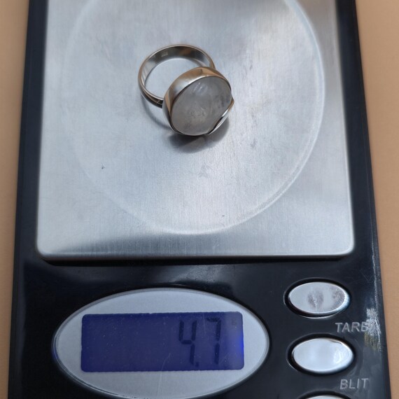 Size 4 Sterling Silver Unique Setting Moonstone P… - image 9