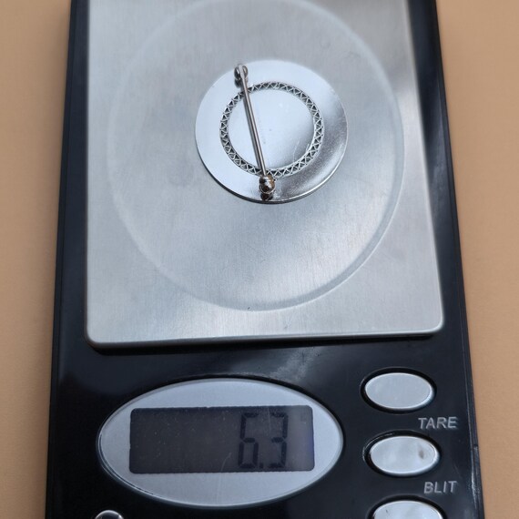 Sterling Silver Unique Textured Pattern Circle Pi… - image 6