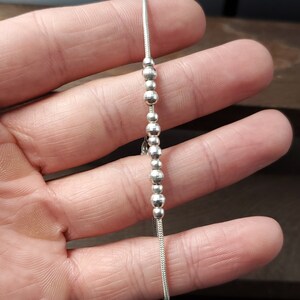 7 Inch Sterling Silver Cool Pattern Orbs Chain Bracelet