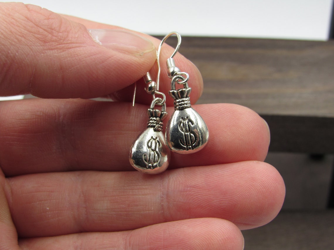 Money Bag Earrings Dangle Earrings Vintage Costume Jewelry Etsy
