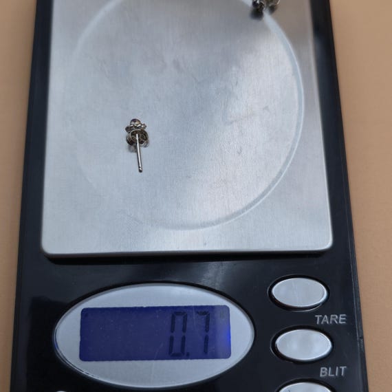 Sterling Silver Tiny Purple Stone Stud Earrings A… - image 5