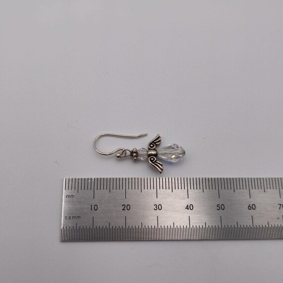 Sterling Silver Handmade Rustic Crystal Angel Ear… - image 4