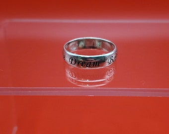 Size 9 925 Sterling Silver Love Dream Believe Ring