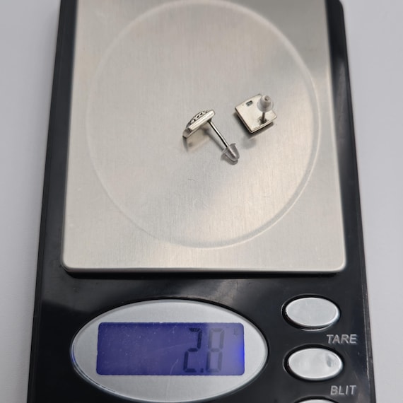 Sterling Silver Square Woven Pattern Stud Earring… - image 6