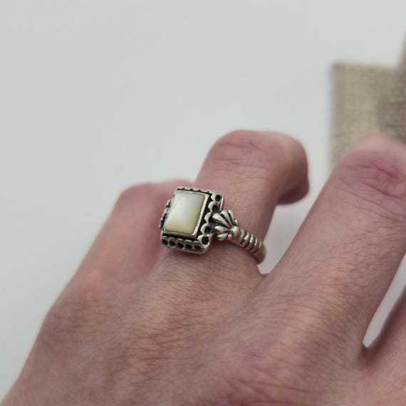 Size 7.25 Sterling Silver Solid Unique Mother Of … - image 4