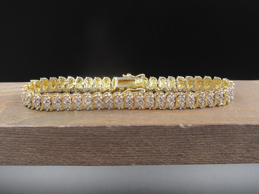 8 Sterling Silver Small Diamond Chips Gold Plated Etsy