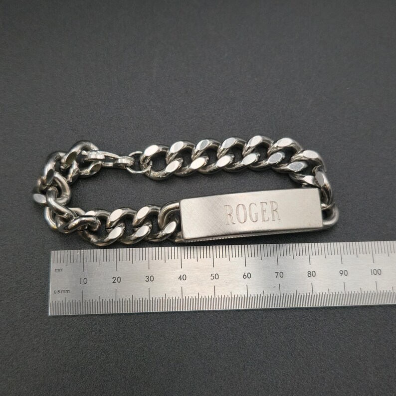 8 Inch Swank Brand Roger Name Heavy Men's Chain Bracelet B1023 - Etsy